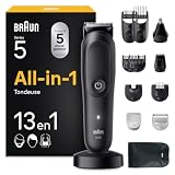 Braun Tondeuse Electrique Homme, Tout-en-Un Series 5 AIO5565 13-en-1 Noire